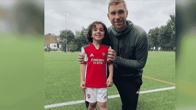 5 years old, he joined the Arsenal club