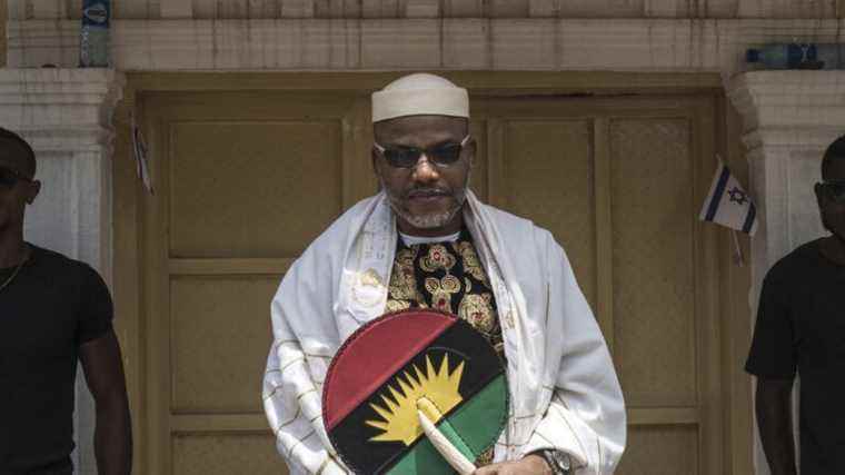 Nnamdi Kanu, the Biafran independence leader, before the judges