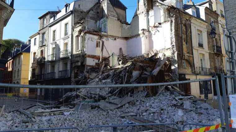 Stuck after a building collapsed in Dieppe, Marius the cat was rescued