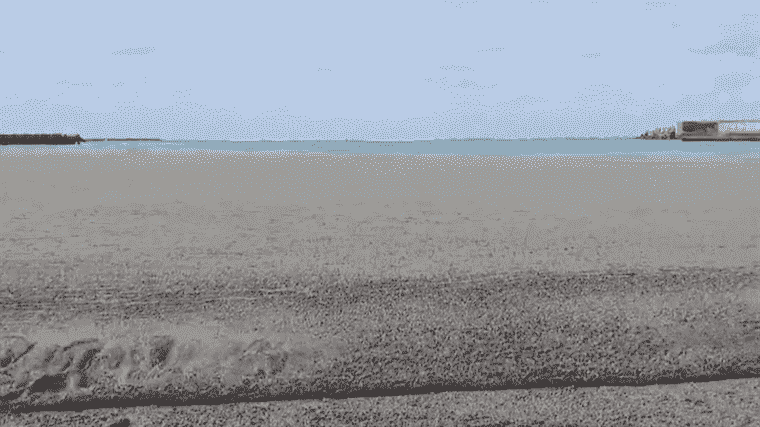 waves of pumice stones break on the coasts of Okinawa