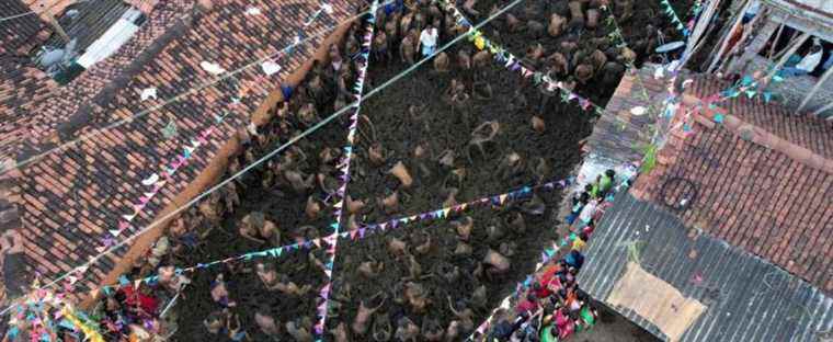 Cow dung battle for the feast of an Indian village