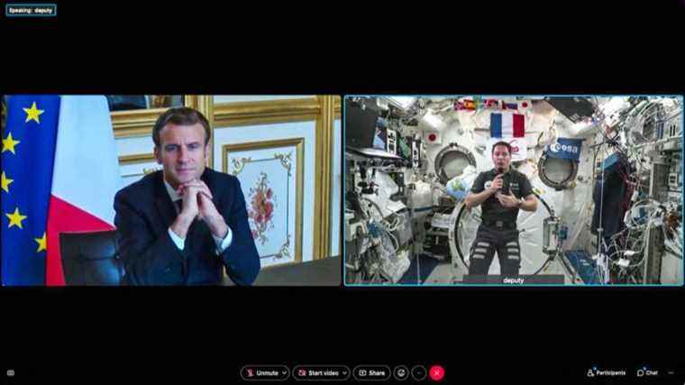 From space, Thomas Pesquet describes to Emmanuel Macron the climate damage on Earth