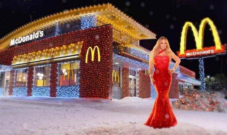 In a huge red dress with sequins, Mariah Carey lets go for an ad… McDonald’s, and provokes a wave of reaction!