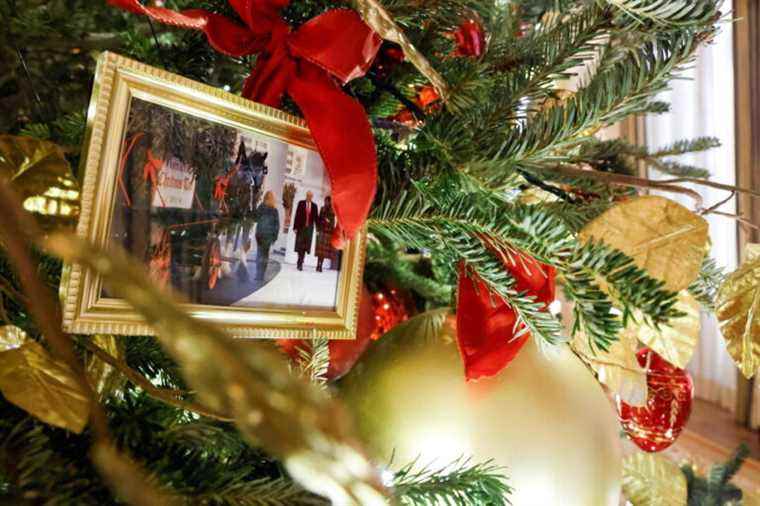 In the Biden Christmas tree, a photo … of the Trumps