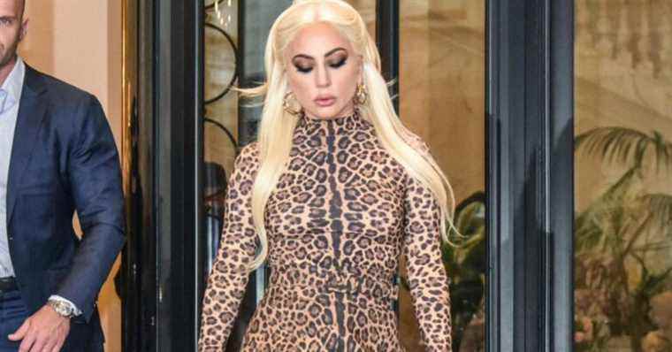 Lady Gaga in leopard outfit, noticed appearance in Milan