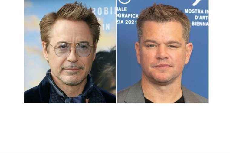 Matt Damon and Robert Downey Jr. of the Oppenheimer cast