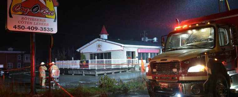 [PHOTOS] Lachute: two men found burned near a burnt down business