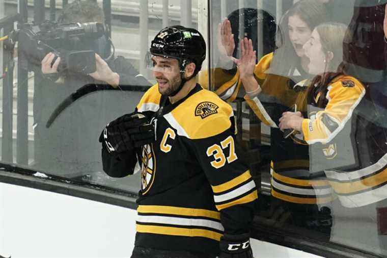 Patrice Bergeron scores four goals in Bruins’ win over Red Wings