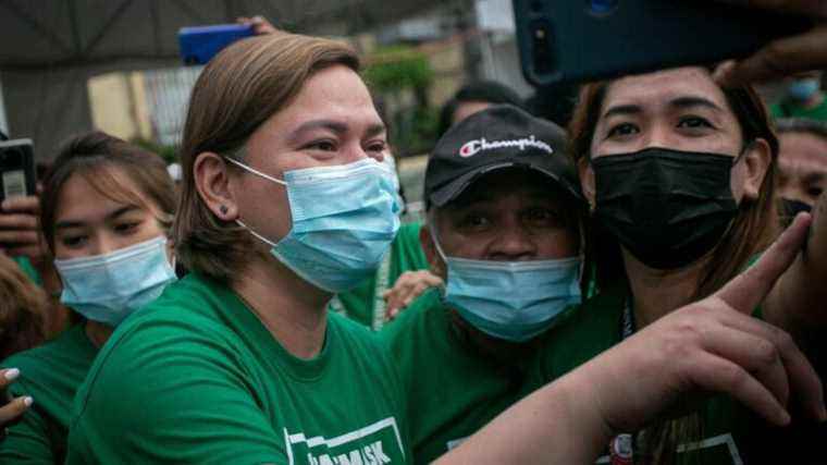 Sara Duterte, the eldest daughter of the outgoing president, candidate for the vice-presidency