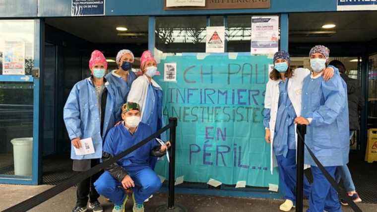 Strike movement by nurse anesthetists at Pau hospital