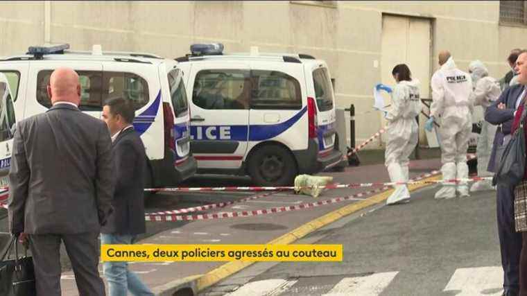 a man assaults two policemen with a knife