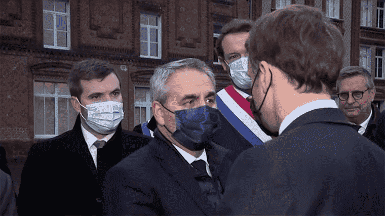 tense confrontation between Emmanuel Macron and Xavier Bertrand