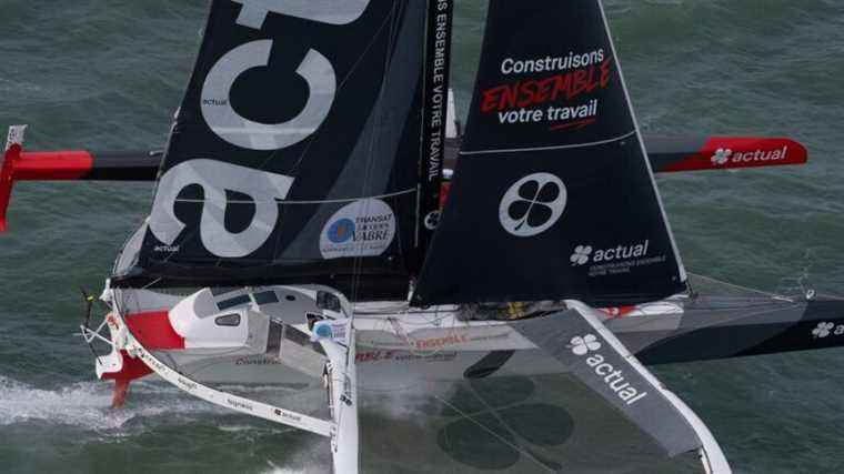 the Trimaran from Mayenne Actual wraps up the race in fourth place in its category