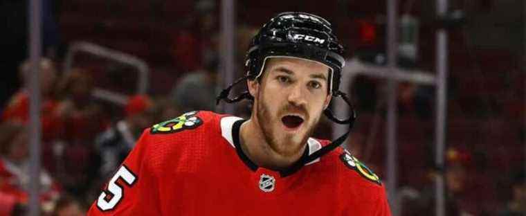 Andrew Shaw protests against player safety