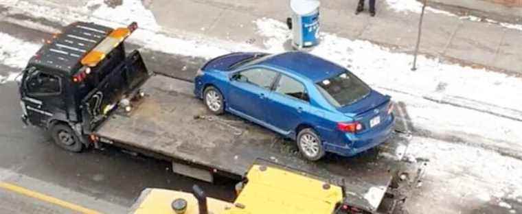 Dangerous towing during snow clearing