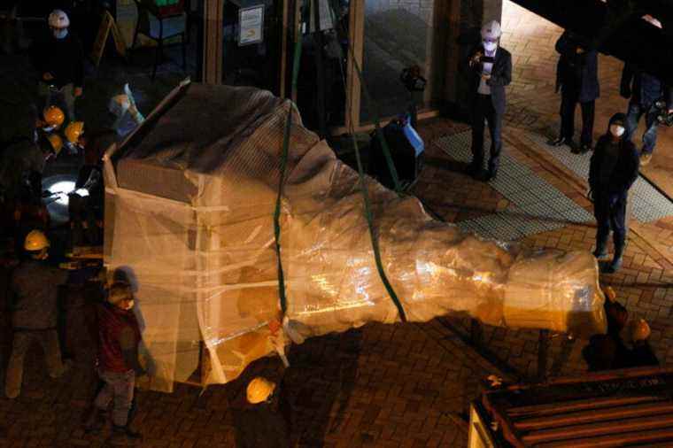 Hong Kong |  A statue in memory of Tiananmen unbolted