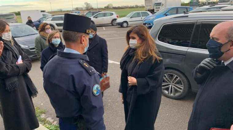 Minister Marlène Schiappa visiting Calais this Wednesday