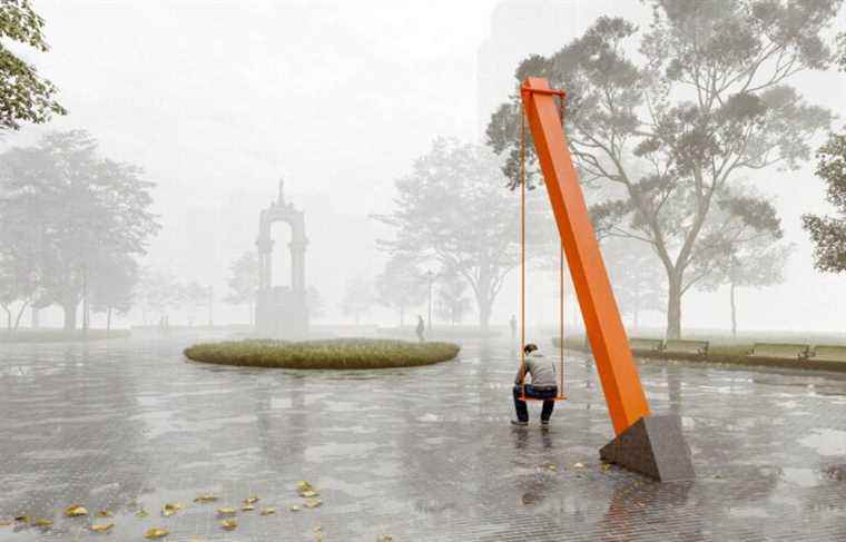 Montreal: a swing alongside the statue of Macdonald?