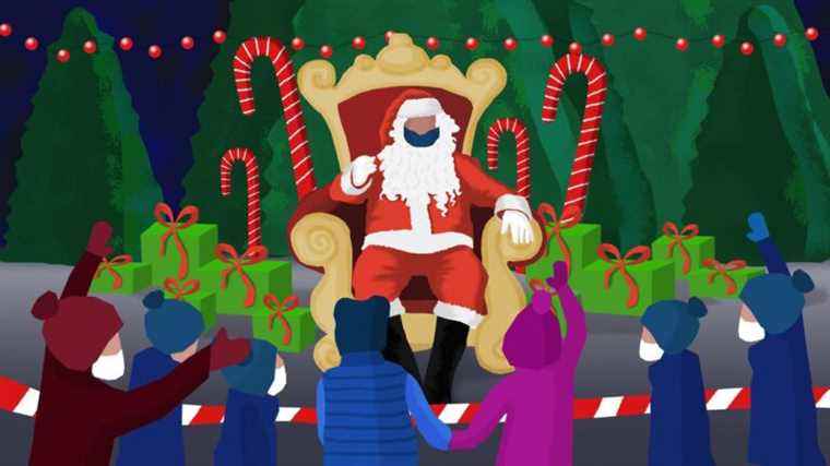 No children on their knees, visors and walking outdoors … Santa Claus adapts to Covid-19