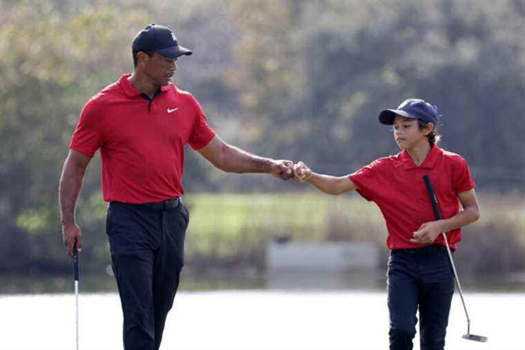 PNC father-son championship |  Close to victory, Tiger Woods grateful to play again