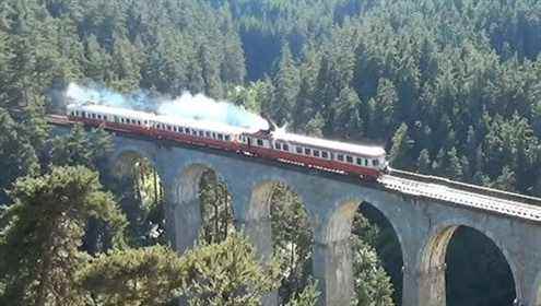 The little Haut Forez train enters the station …