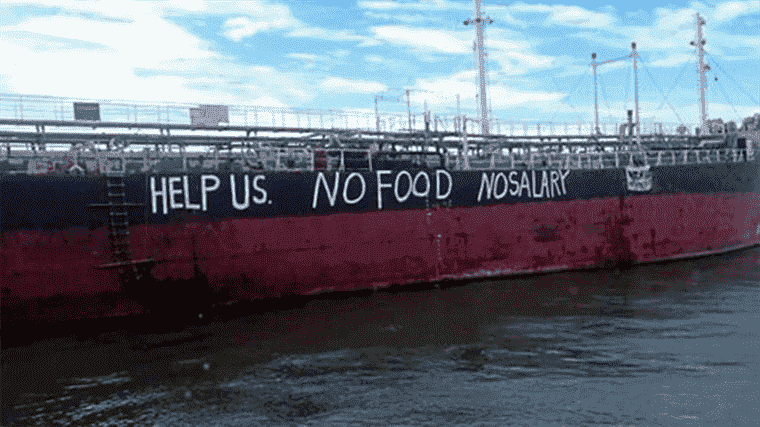 sailors stranded in their abandoned ship