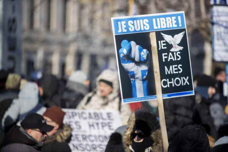 Demonstration against sanitary measures in Montreal