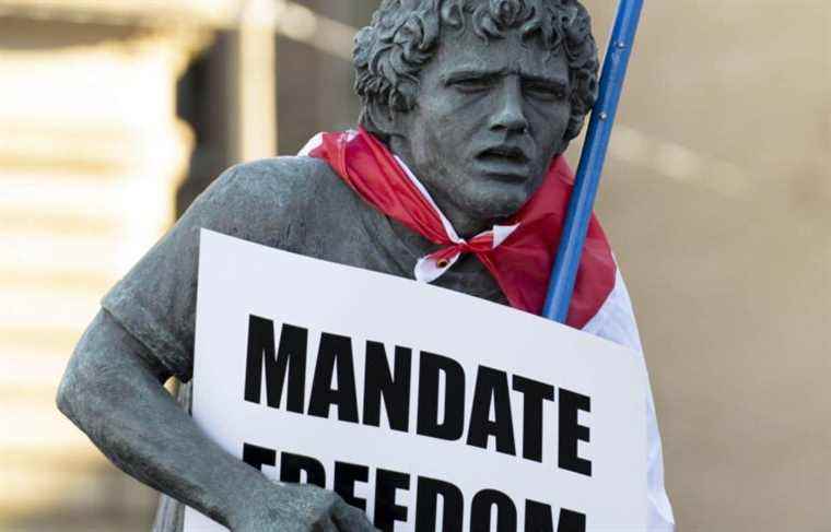 An “appropriation” of the statue of Terry Fox by the demonstrators is denounced