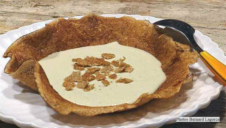 CRISPY CREPE with CREAM CHEESE for a meal all in pancakes!