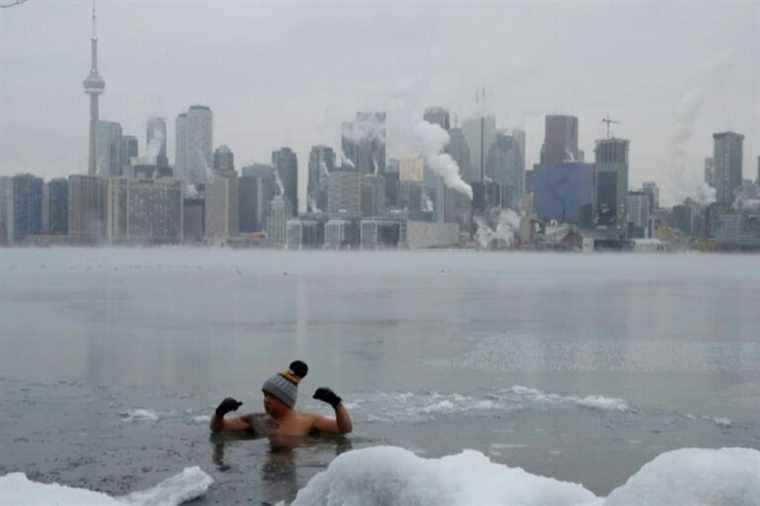 Canadians take an ice bath in Lake Ontario