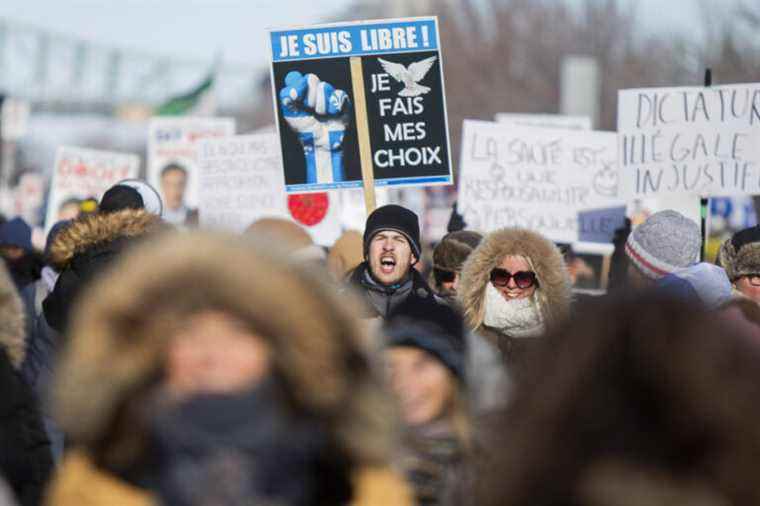 Demonstration against sanitary measures in Montreal