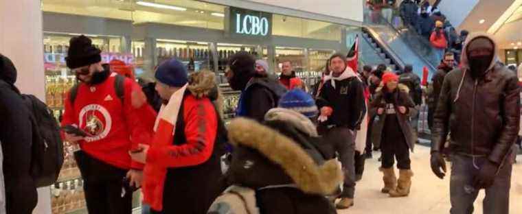 Maskless protesters force Ottawa mall to close