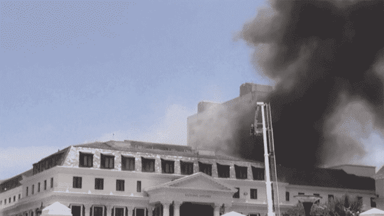 Parliament hit by fire