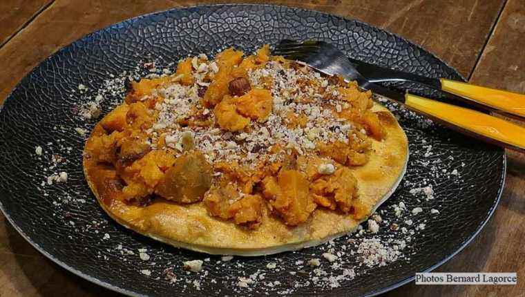 SWEET POTATOES with HAZELNUTS in THIN PIE to give pride of place to sweet potatoes