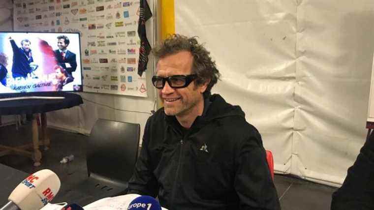 The coach of the XV of France, Fabien Galthié, at the Tournon-sur-Rhône rugby club