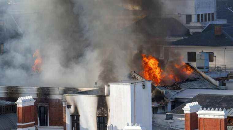 a fire is in progress at the seat of parliament