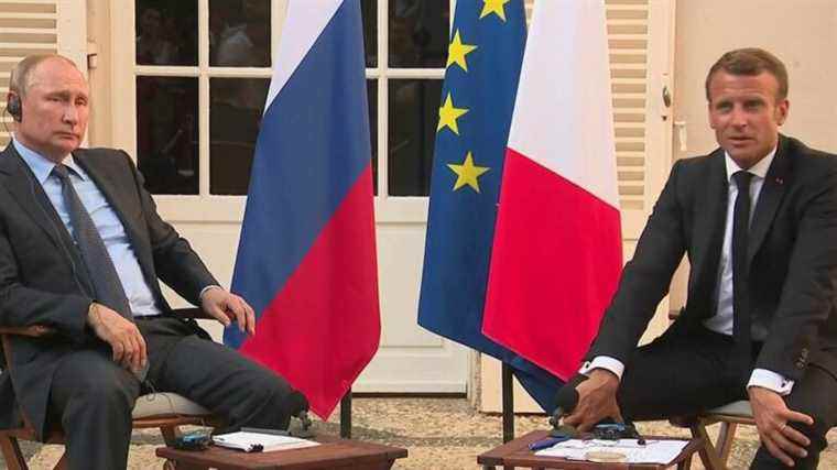 meeting between Macron and Putin amid the conflict in Ukraine