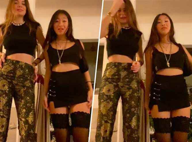 mini-skirt and lace stockings … her new TikTok video has a lot of reaction