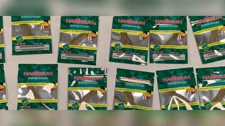 sachets of cannabis stamped “Haribeuh” seized during an anti-drug operation