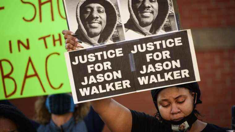 strong emotion after the death of Jason Walker, a black man shot dead by a white police officer