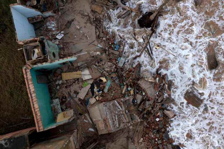 A seaside resort disappears under the sea in Brazil