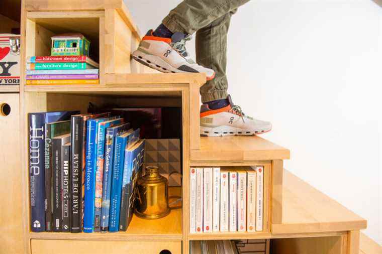 An ingenious library under the stairs