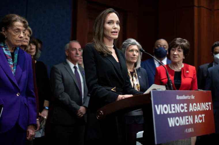 Angelina Jolie at the US Congress Against Domestic Violence