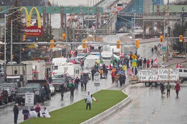 Blocking the Ambassador Bridge |  “I will stay as long as it takes”