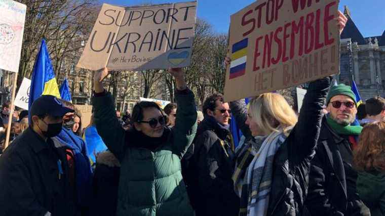 Demonstration in Lille in support of the Ukrainian people