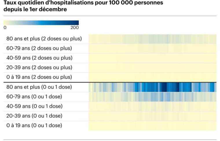 Hospitalizations of vaccinated and non-vaccinated during Omicron