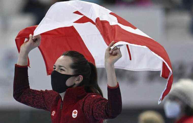 Isabelle Weidemann, Canada’s flag bearer for the closing ceremony of the Olympic Games