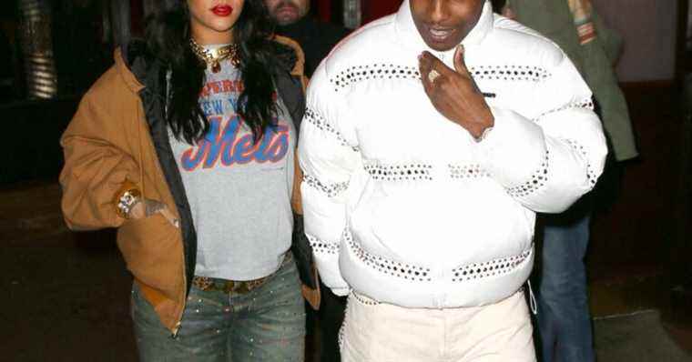 Pregnant Rihanna: casual and stylish for a night out with A$AP Rocky