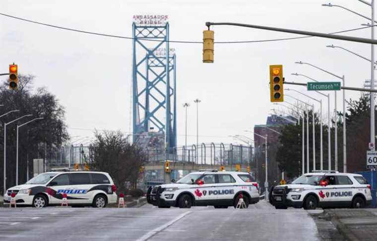 The Ambassador Bridge is blocked for a fourth day by trucks