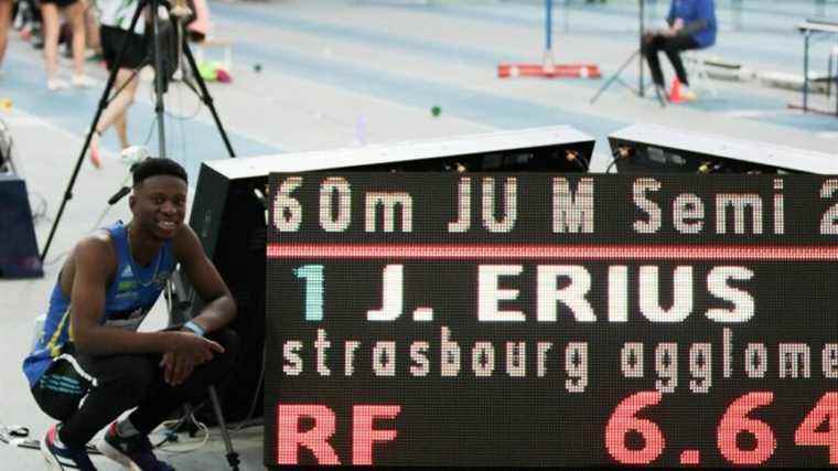 The hope of the French sprint, the Strasbourgeois Jeff Erius equals the record of France juniors on 60m